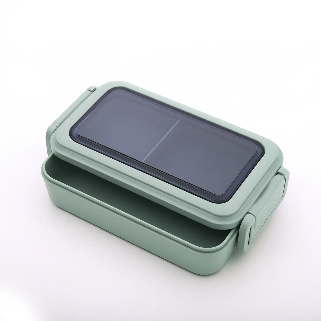 Lunchbox met twee lagen van kunststof, kleur groen