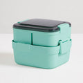 Lunchbox met twee lagen van kunststof, kleur groen