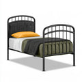 Bedframe met hoofdbord van metaal, kleur zwart