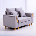 Tweezitsbank met stoffen bekleding, kleur lichtgrijs