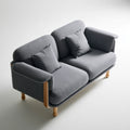Tweezitsbank met stoffen bekleding, kleur lichtgrijs