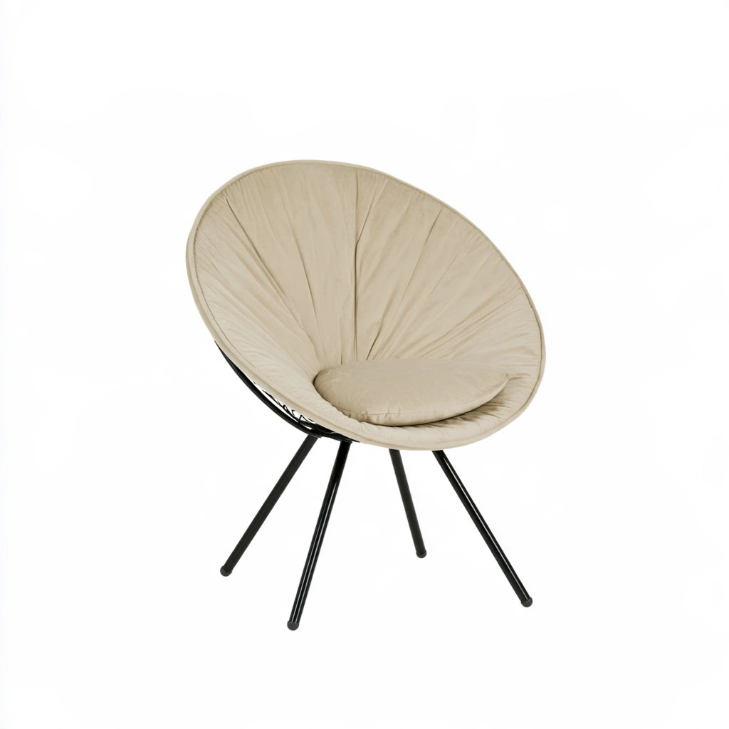 Eetkamerstoel met fluwelen bekleding, kleur lichtbeige