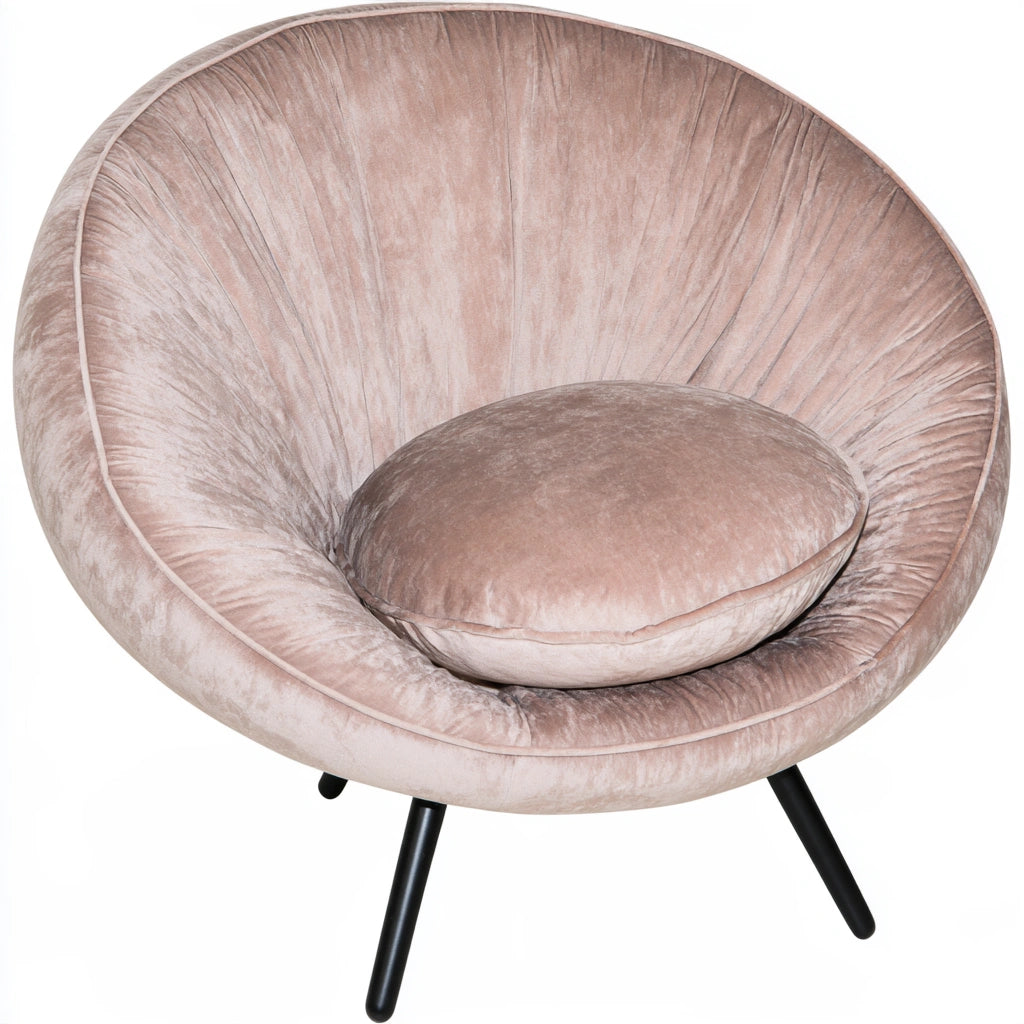 Eetkamerstoel met fluwelen bekleding, kleur lichtbeige
